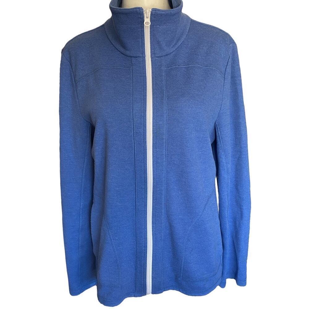 T by Talbots Jacket Womens Blue Full Zip Pockets Outdoor Casual Comfort M